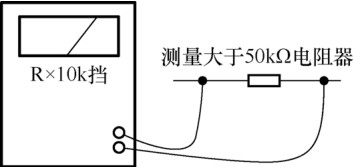 圖 5-27 測量阻值大于 50kΩ 電阻器時接線示意圖